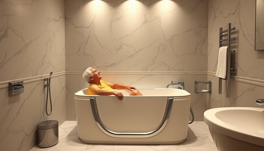 Elegant walk-in bathtub in Toms River with marble tiles.