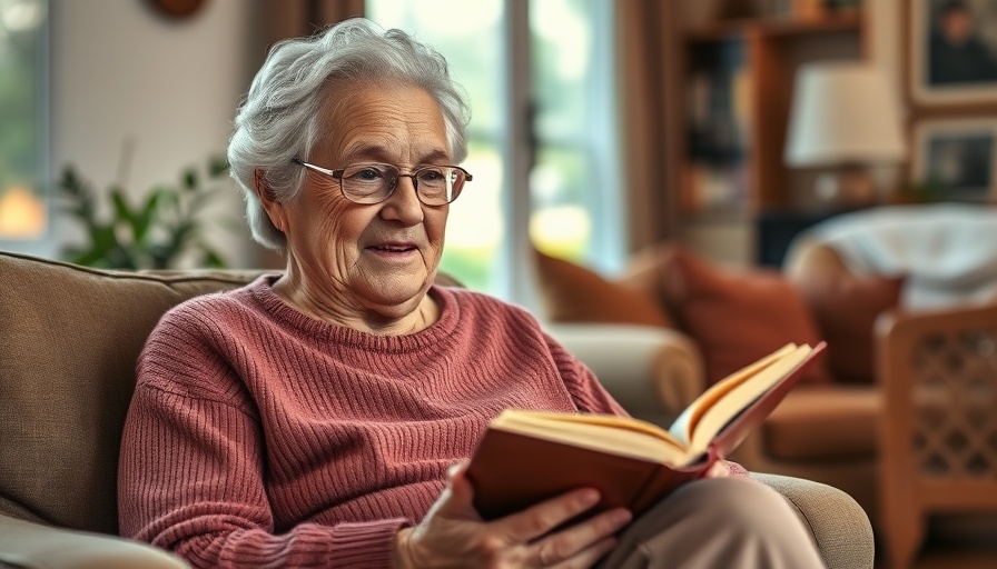 Elderly person sitting with a book, Aging in Place concept.