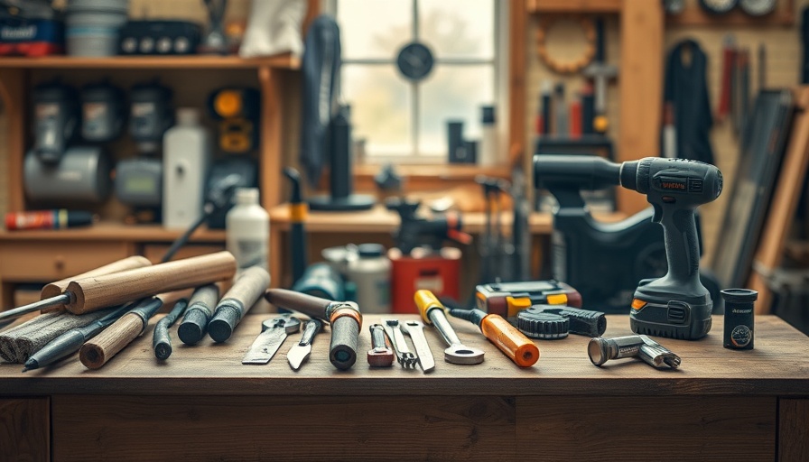 DIY tools for home accessibility upgrades on a table.