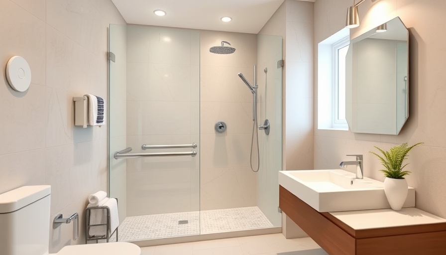 Modern accessible bathroom with senior modifications.