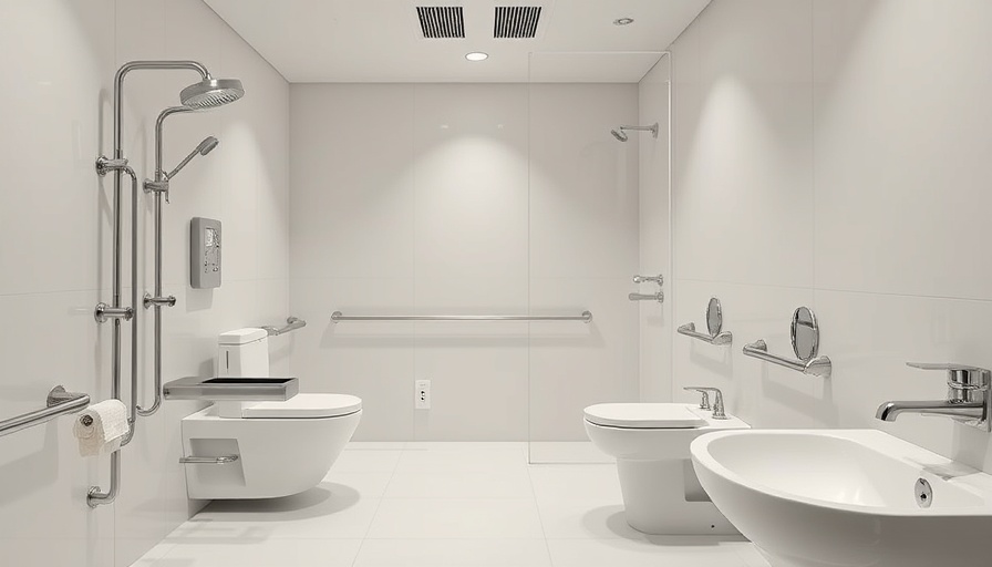 Modern accessible bathroom demonstrating evolution of accessible bathrooms.