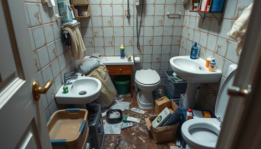 Common bathroom safety mistakes in cluttered space.