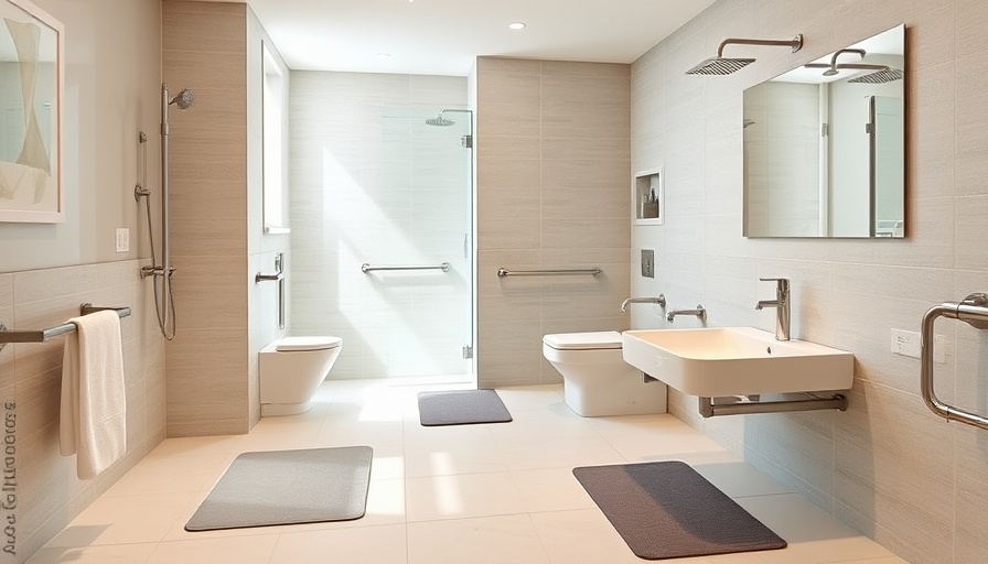 Bathroom with safety features like grab bars and non-slip mats.