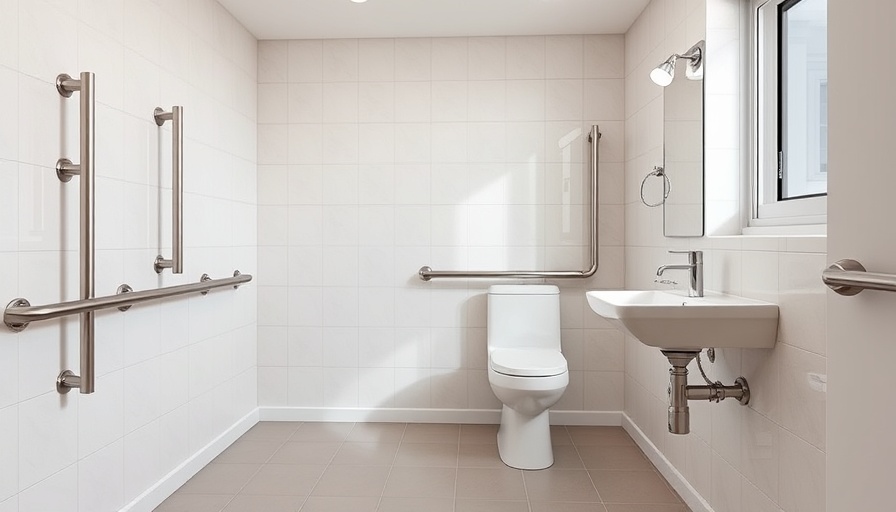 Modern accessible bathroom meeting local building codes.