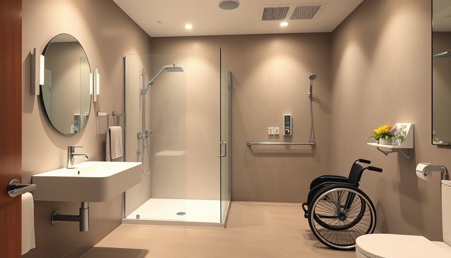Innovative bathroom solutions for wheelchair users featuring a roll-in shower.