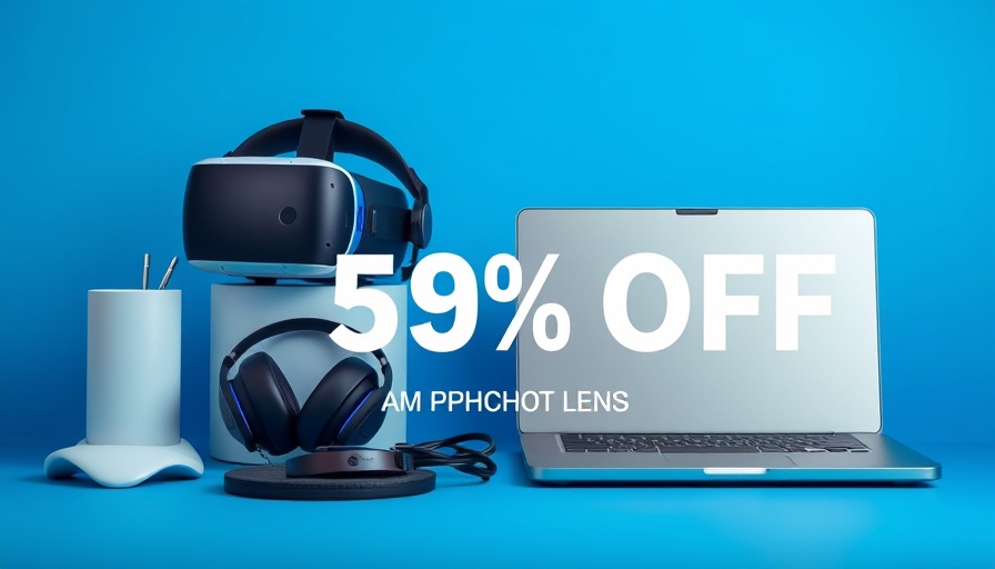 Tech gadgets with 70% discount offer displayed.