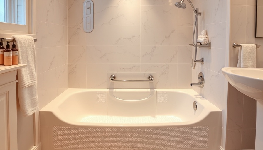 Modern DIY slip-resistant bathtub with accessibility upgrades.