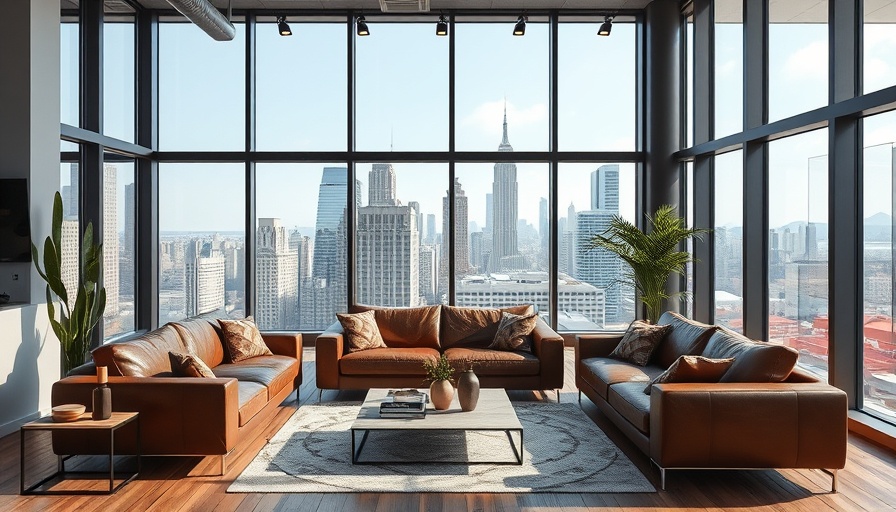 Optimized Layouts for Small Spaces: modern living room with city view.