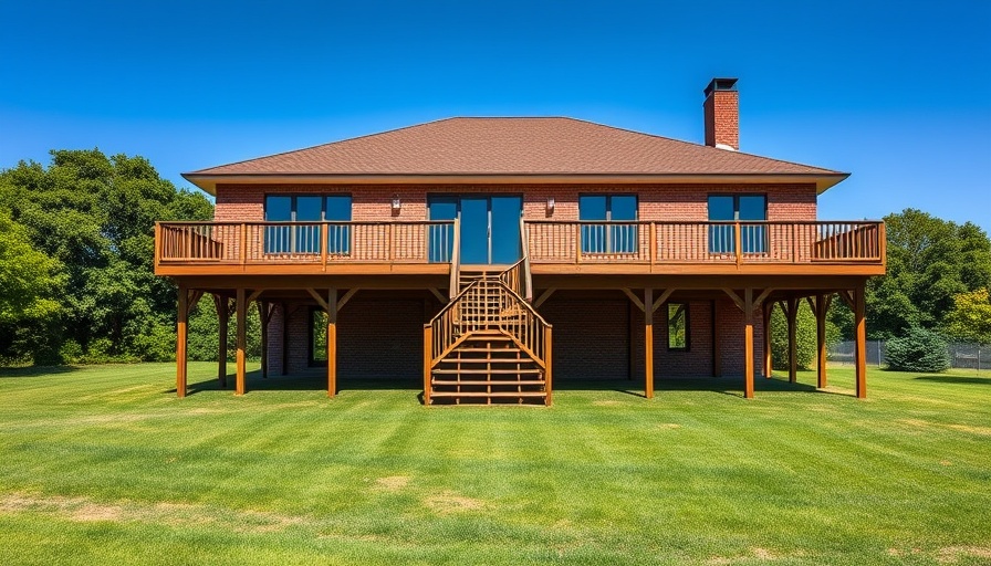 Before and After Renovation Showcases: Elevated brick house with deck.