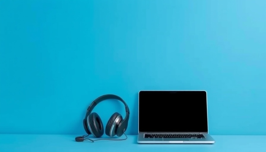 Blue ad showcasing tech gadgets and Amazon discount.