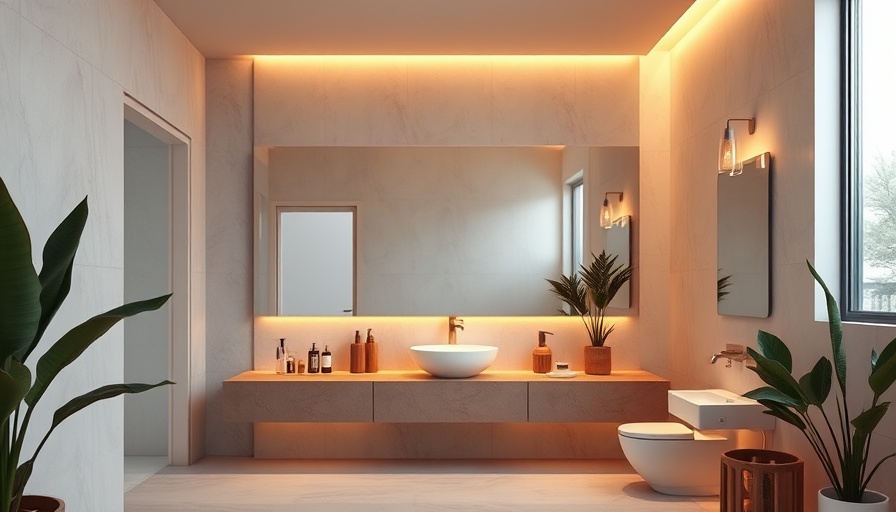 Modern bathroom with ambient lighting, ideal for Toms River residents.