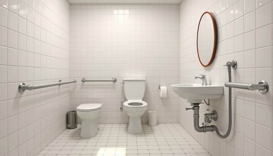 Basic bathroom layout showing ADA compliance mistakes.