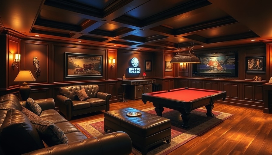 Luxurious basement with pool table and bar, warm ambiance, basement permit costs Brooklyn context.