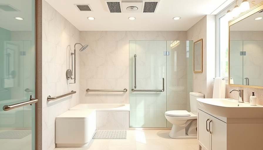 Senior-friendly bathroom with safety features and renovations.