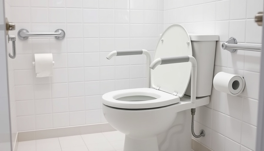 Ergonomic raised toilet seat for seniors in a safe bathroom.