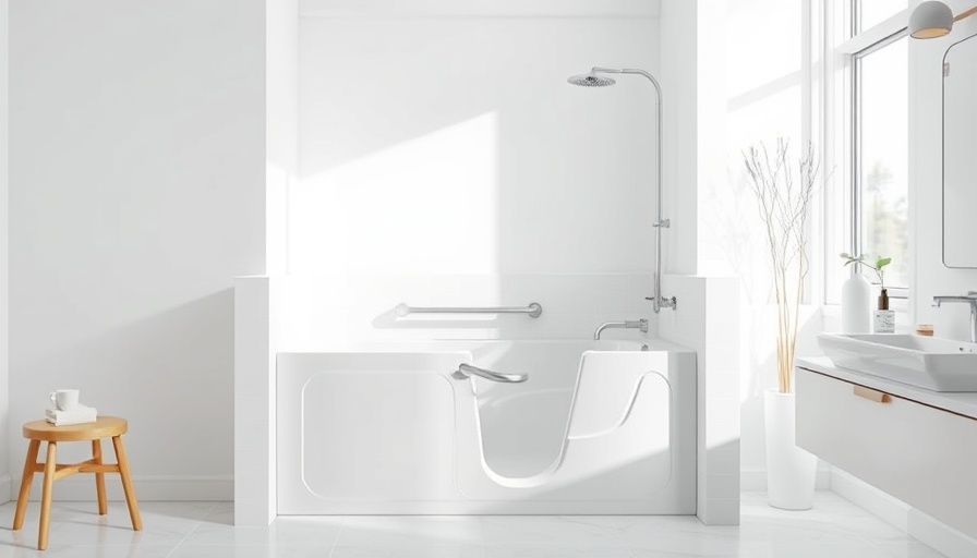 Modern walk-in tub with caregiver-approved features.
