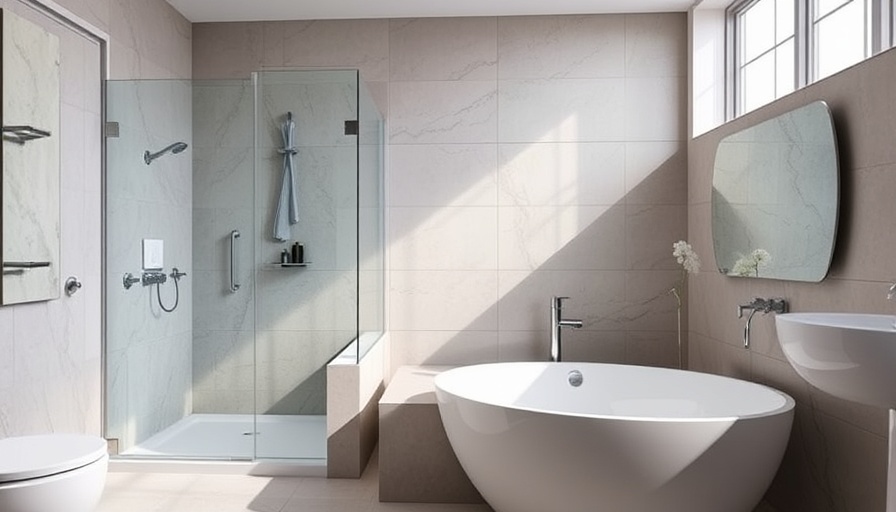 Modern bathroom with walk-in and traditional tubs side by side