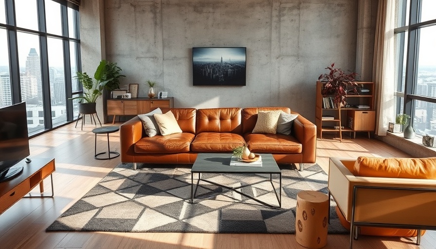 Modern living room with city view highlighting legal and zoning considerations.