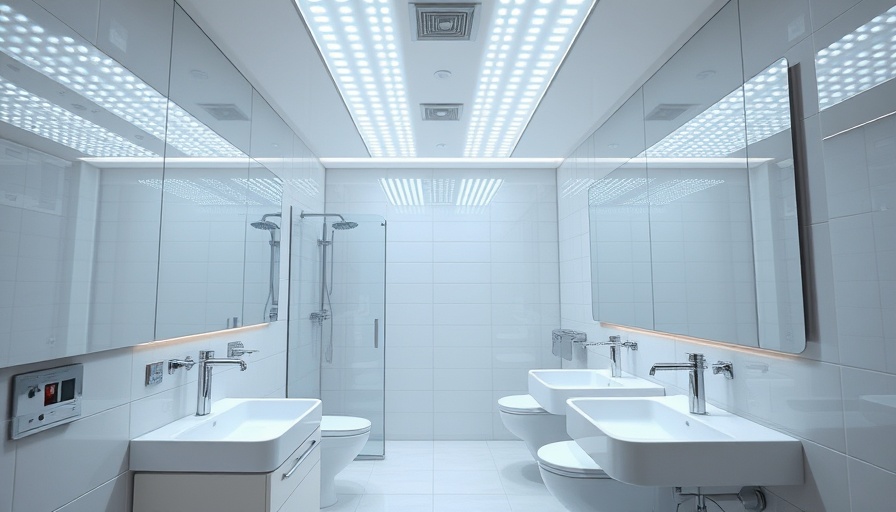 Modern bathroom with LED lighting for senior safety, highlighting essential bathroom lighting tips.