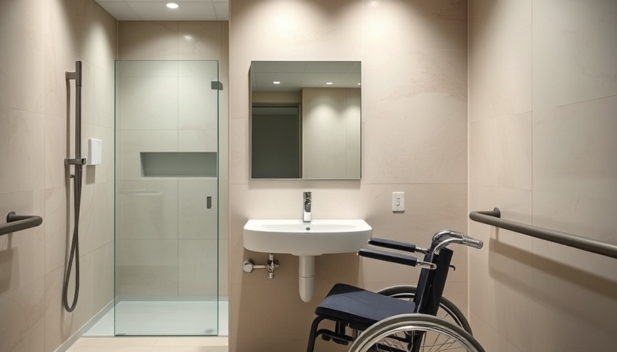 Accessible bathroom sink height for wheelchair users, modern design.