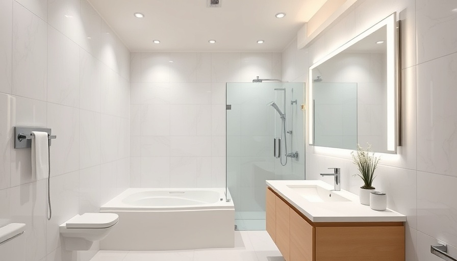 Bathroom lighting for seniors in a modern, spacious setting.