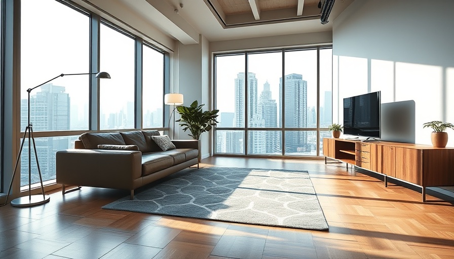 Modern apartment interior emphasizing open space design