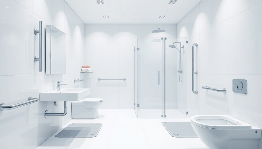 Modern bathroom showcasing safety basics with grab bars.