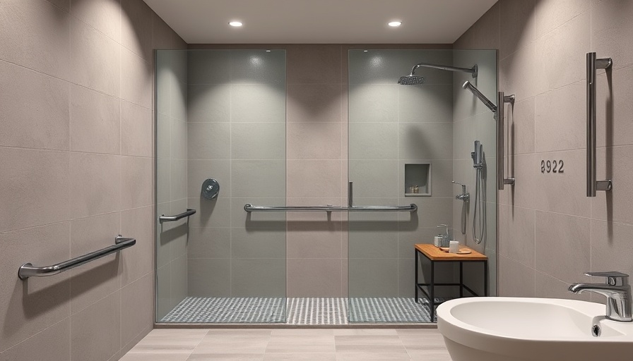Modern bathroom in Toms River with fall prevention features.