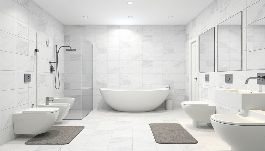 Modern bathroom with safety features for families.