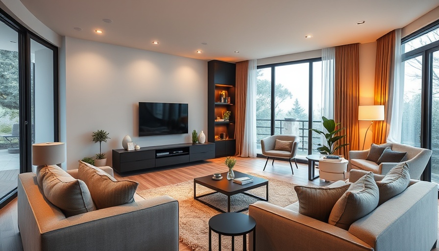 Smart home living room for seniors in Toms River.