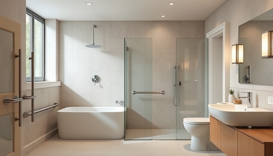 ADA compliance in home renovations: modern bathroom with accessibility features.
