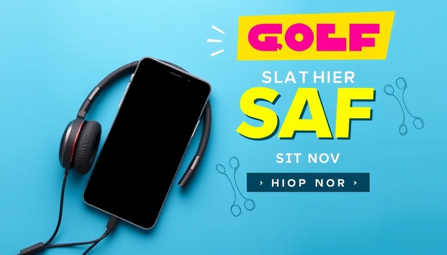 Promotional banner with discount offer on Amazon featuring smartphone and headphones.