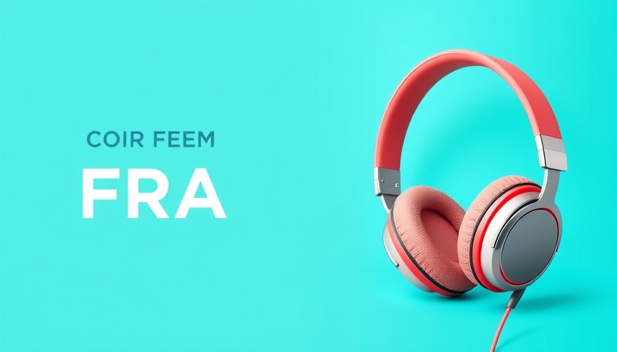 Amazon discount banner with smartphone and headphones
