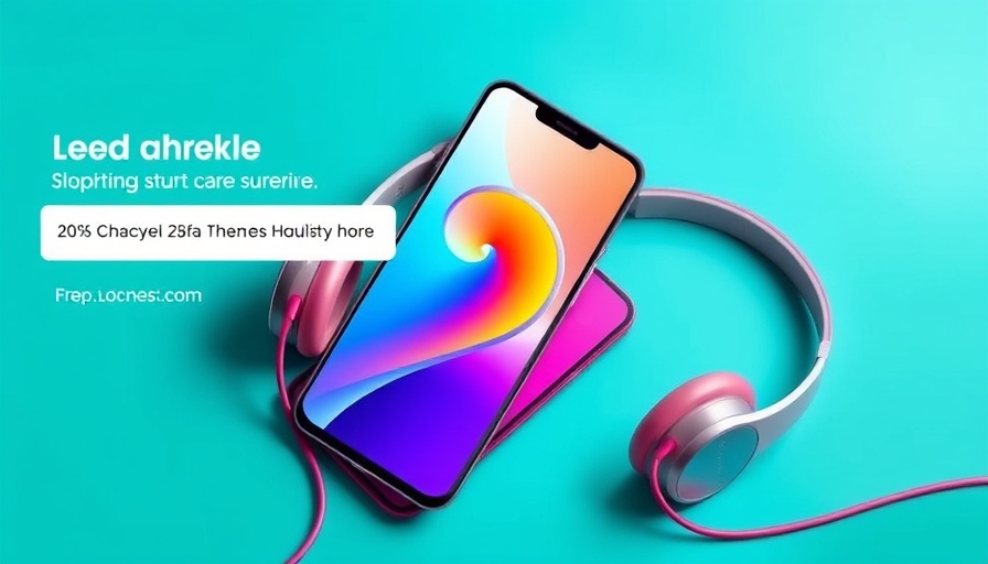 Modern ad banner with phone and headphones, Transforming Basements into Luxurious Living Spaces