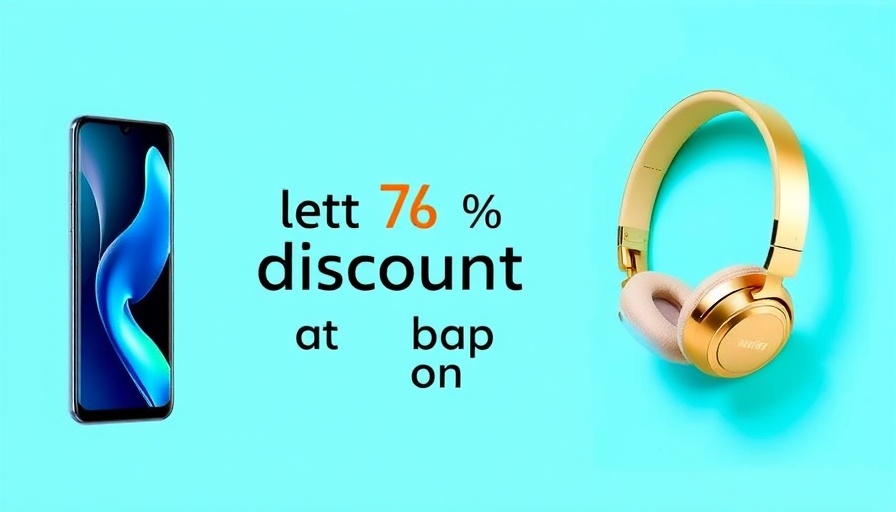 Advertisement banner with 70% Amazon discount, featuring a smartphone and headphones.