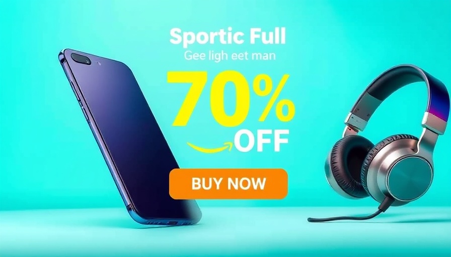 Smart Storage and Organization digital ad with smartphone and headphones.