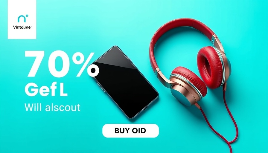 Advertisement banner with discount offer on electronics.
