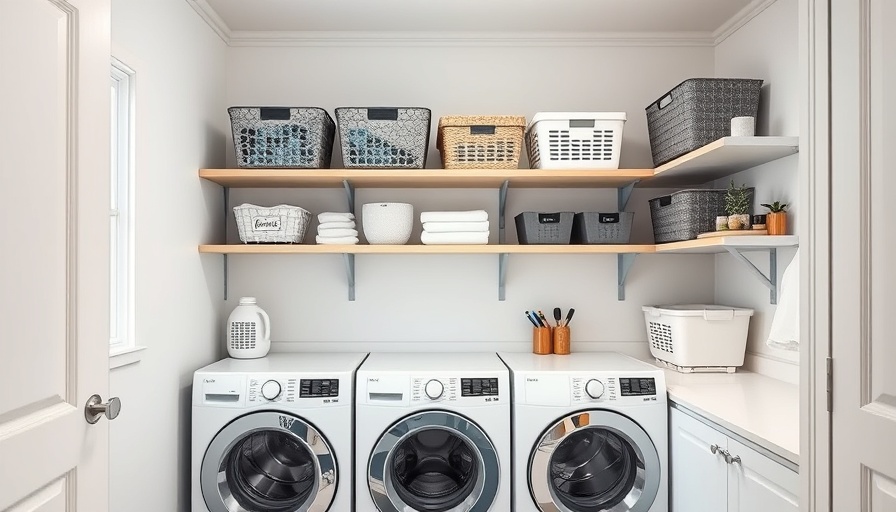 Efficient DIY laundry storage solutions in a bright room.