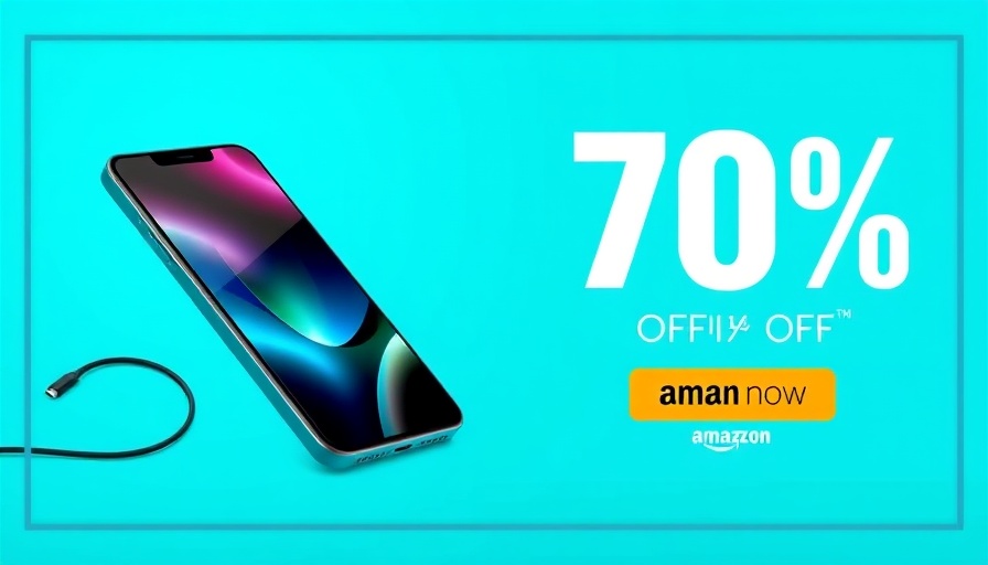 Eye-catching ad with discount offer and electronics.