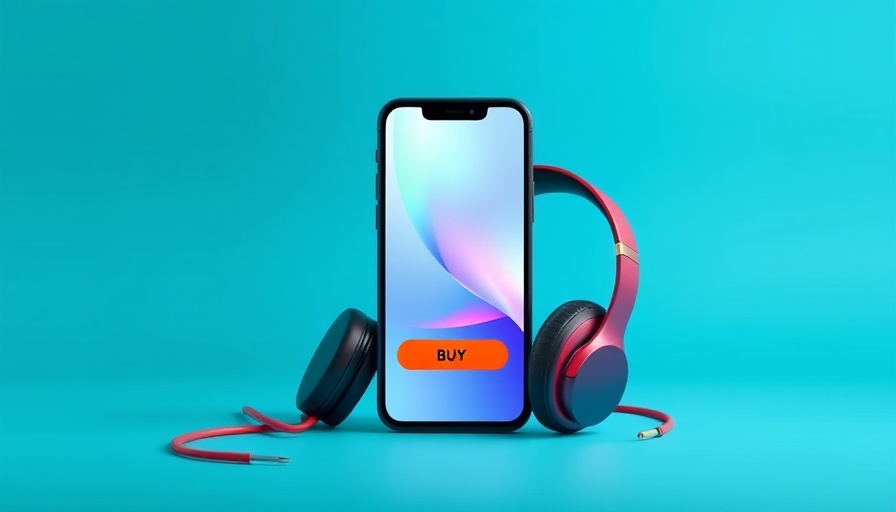 Vibrant ad showcasing discounted products with buy button.