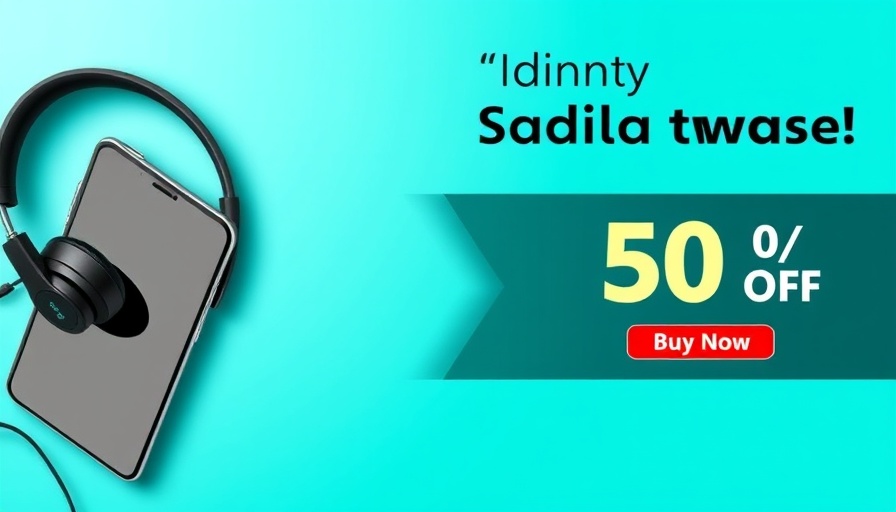 Modern layout advertisement with phone and headphones for optimized layouts for small spaces.