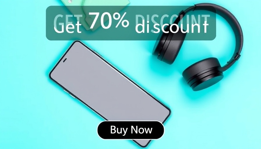 Smart Storage and Organization ad with smartphone and headphones.
