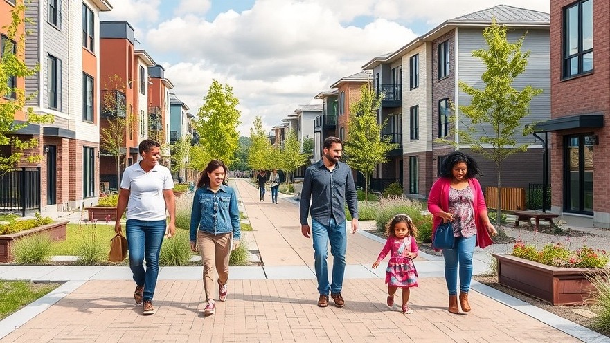 Families enjoying a vibrant Kingston neighbourhood, children playing in stylish common areas.
