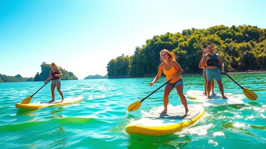 Adventure awaits as thrill-seekers paddle board in the vibrant 1000 Islands.