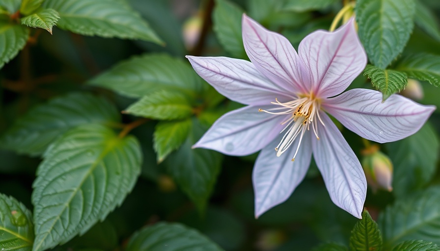 Delicate clematis flower in lush garden, perfect for roses and clematis gardening enthusiasts.