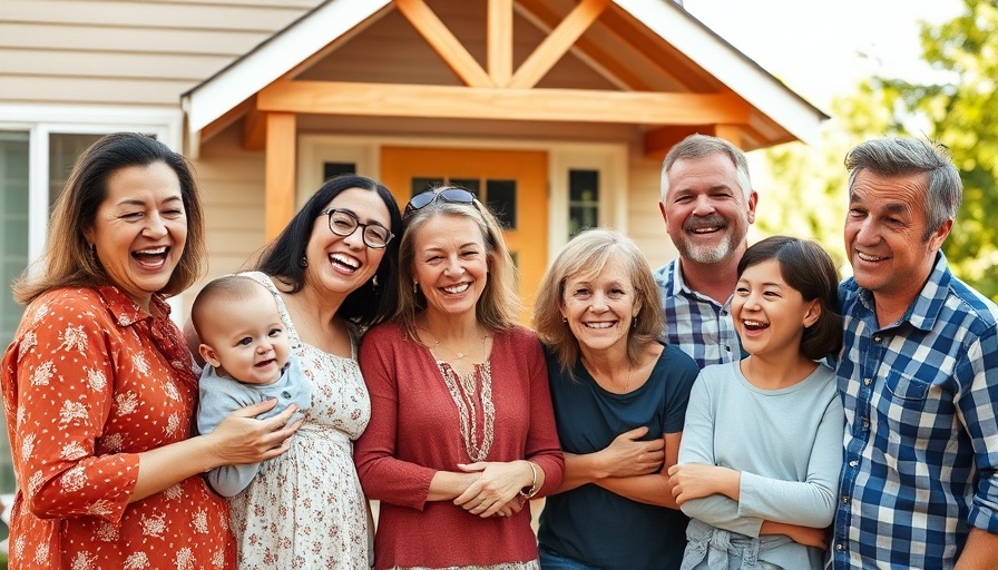 Large family celebrating outdoors, exemplifying pros and cons of having a parent live with you.