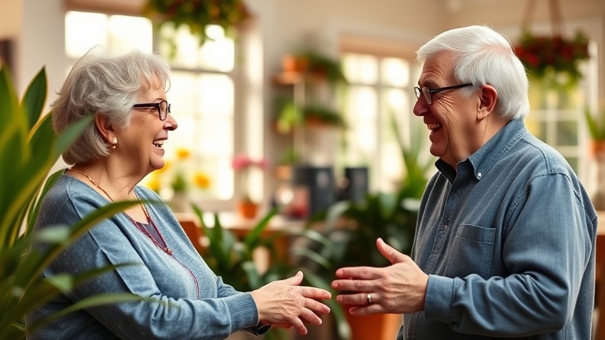 Seniors enjoying conversation in a vibrant assisted living community, enhancing emotional well-being.