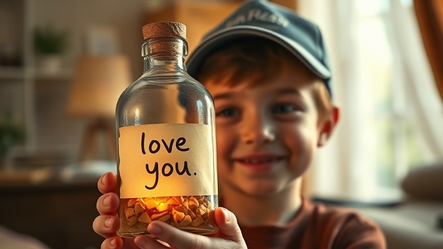 Charming child's note in a bottle, symbolizing childhood curiosity and global connections.