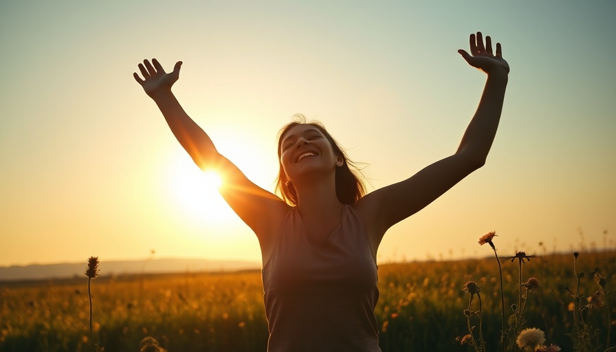 Joyful woman embracing sunrise, symbolizing reinventing yourself
