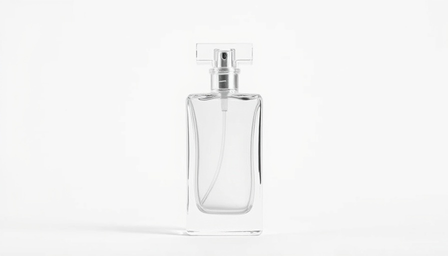 Minimalist perfume bottle with mood-boosting scents.